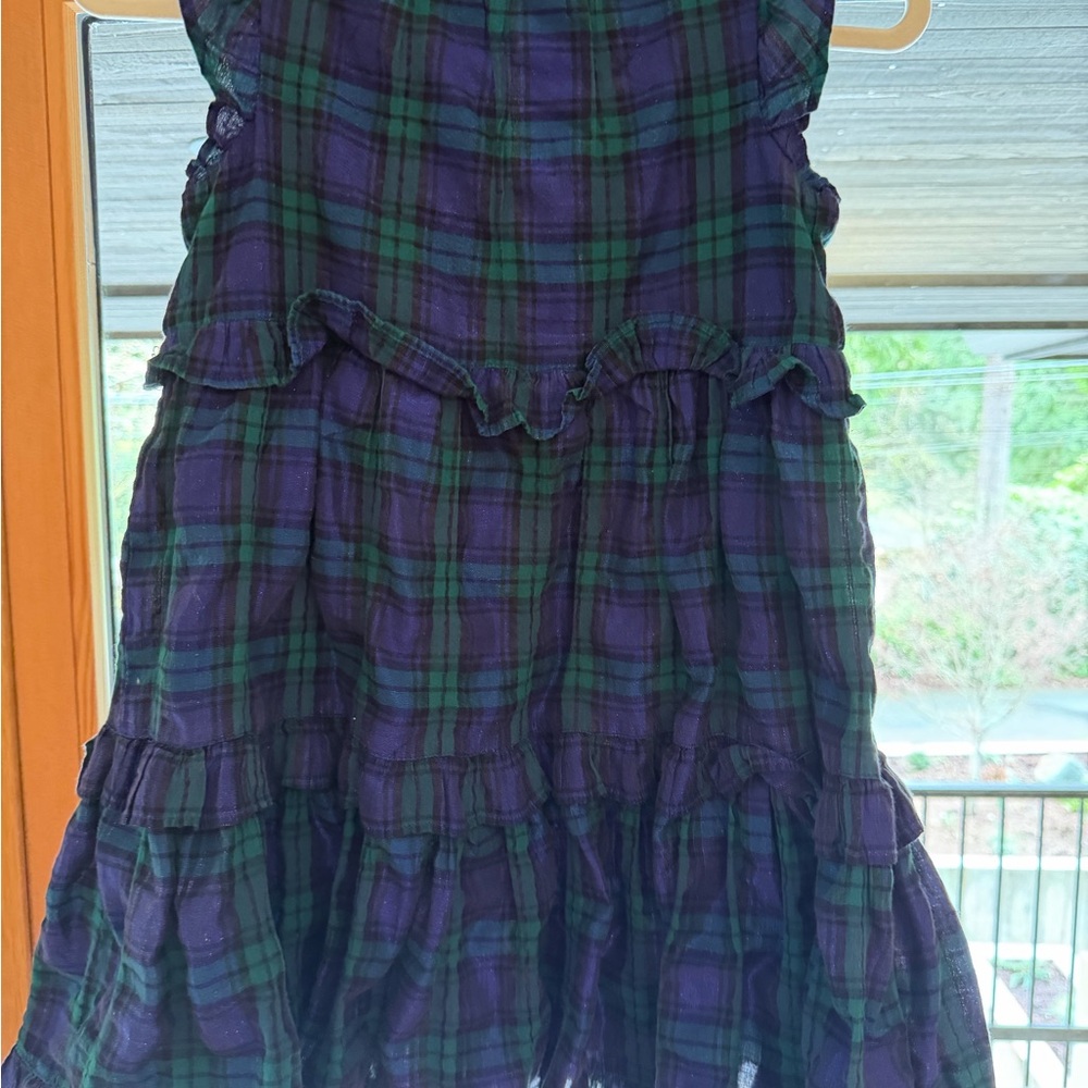 Crewcuts Purple and Green Plaid Kids Dress